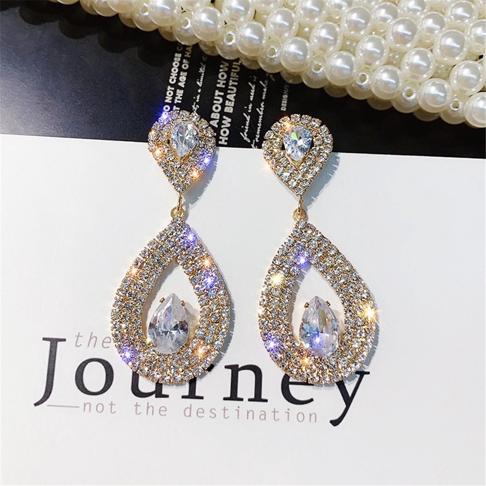 Bayar Di Tempat Anting-Anting Super Dropling Diamond Super berbentuk anting-anting wanita-2