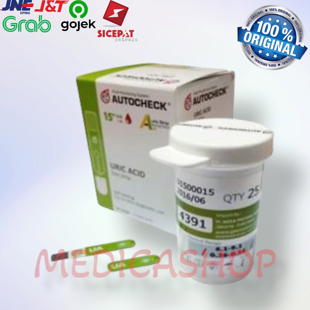 Autocheck Strip Urid Acid / Auto check Asam Urat isi 25