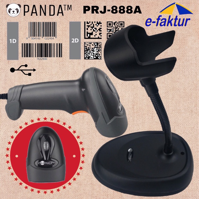 BARCODE SCANNER 2D/1D PANDA PRJ-888A (QR CODE-MAXICODE-DATA MATRIX-PDF417-AZTEC-E-FAKTUR-EFAKTUR)