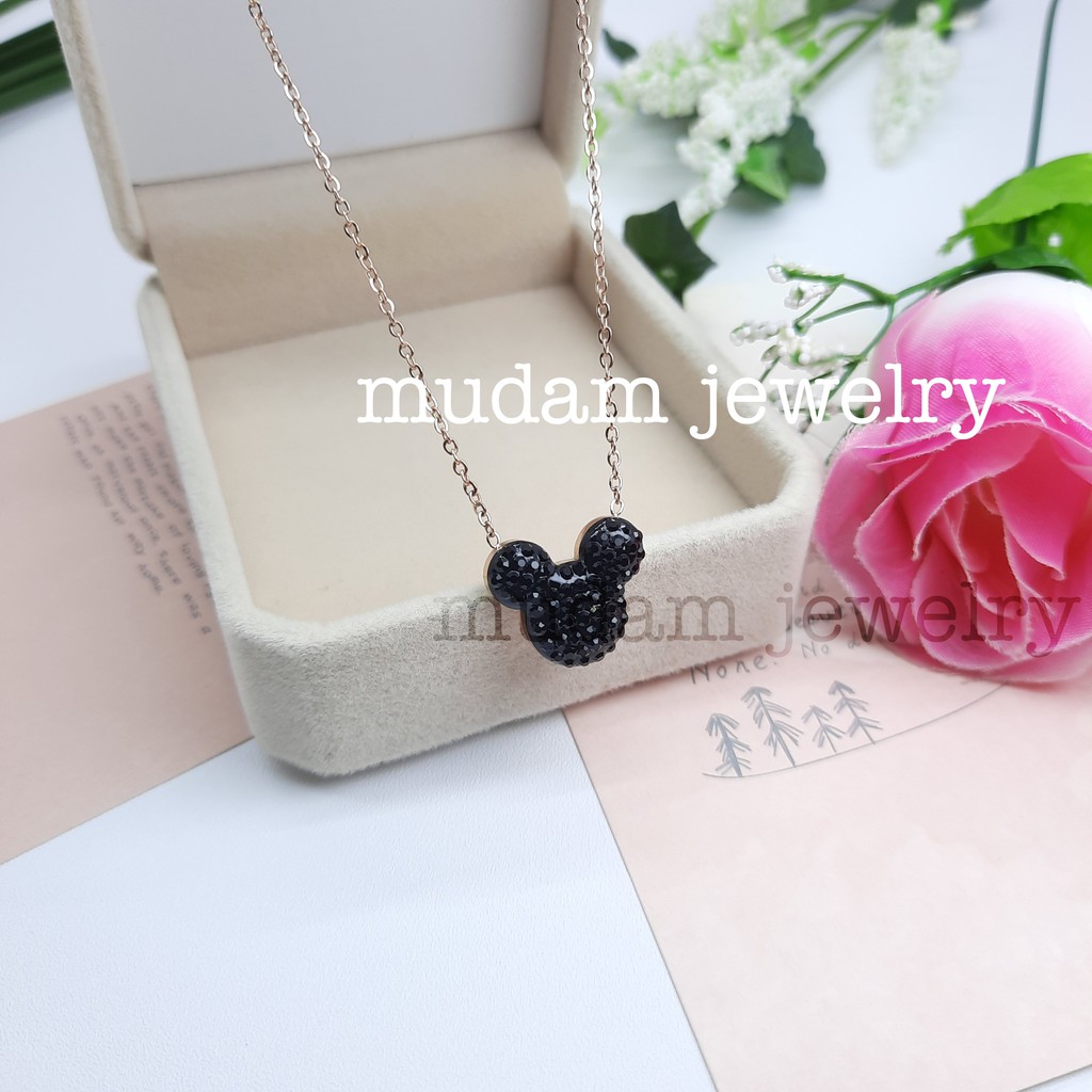 Kalung Titanium Mickey  Tersedia Warna Rose Gold dan Gold