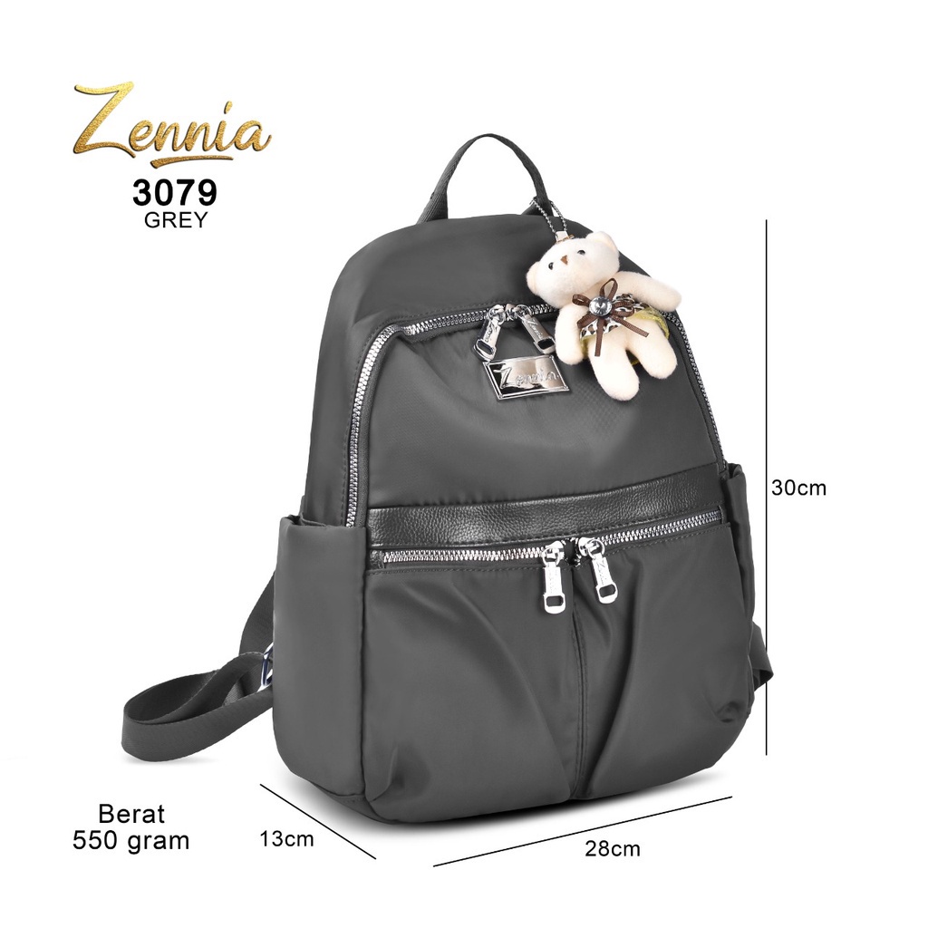 (TSI) Tas Wanita Zennia 3079 Tas Ransel Korea Tas Punggung Import Kantor Kerja Sekolah Kuliah Outdoor Trendy Fashion Style Travel Casual Backpack Serut Anak Remaja Perempuan Selempang Cewek Bag