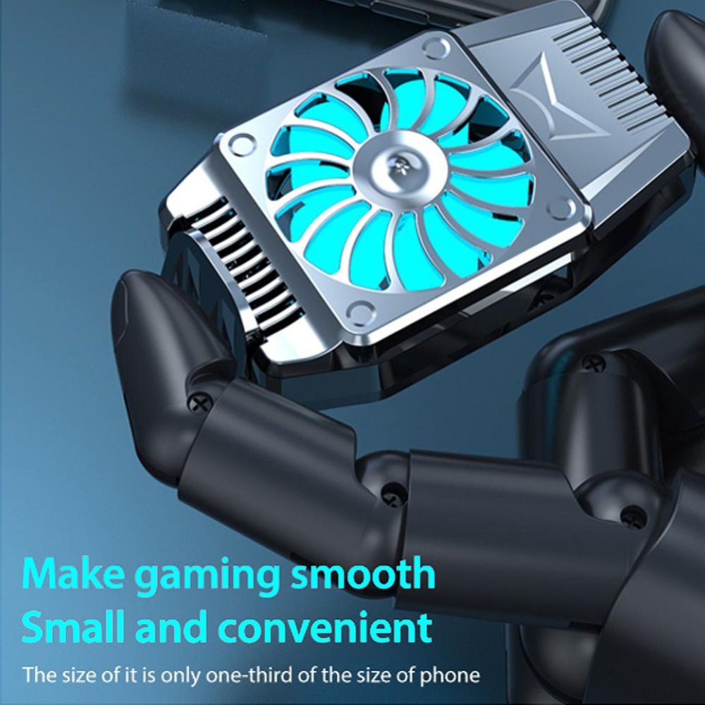 TaffGO Kipas HP Cooling Handphone Game Smartphone Cooling Fan Kipas Pendingin Radiator untuk 5 6 7 6.7 inch Universal Mini Mobile Phone Cooling Fan Radiator Turbo Hurricane Game Cooler Cell Phone Cool Heat Sink For IPhone Samsung Xiaomi Oppo infinix