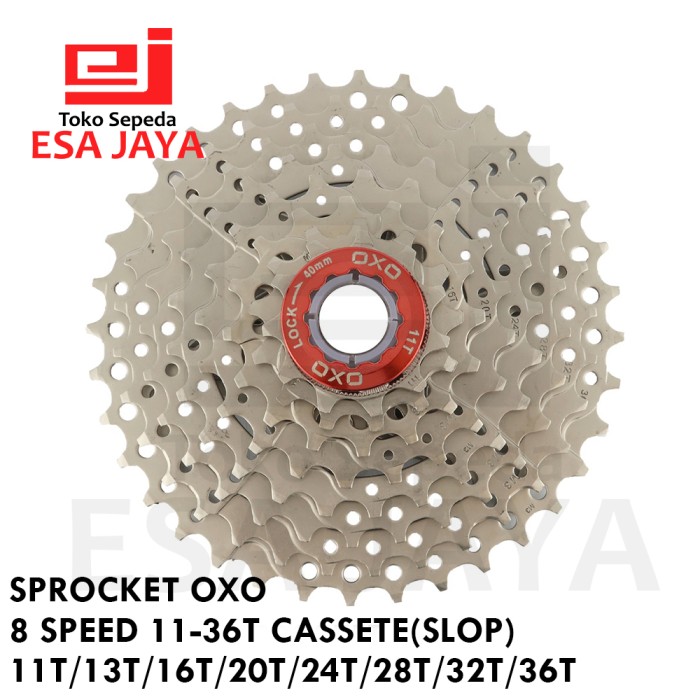 Sprocket 8 Speed 11-36T OXO Slop Cassete Freewheel bukan Shimano