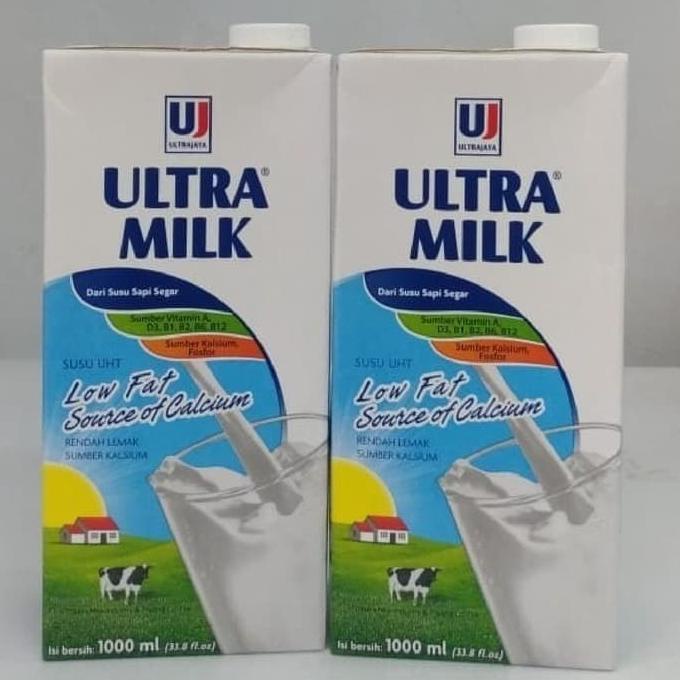 

BAYAR DITEMPAT Ultra Milk UHT Low Fat Hi-Calcium 1000 ml - Karton - Coklat