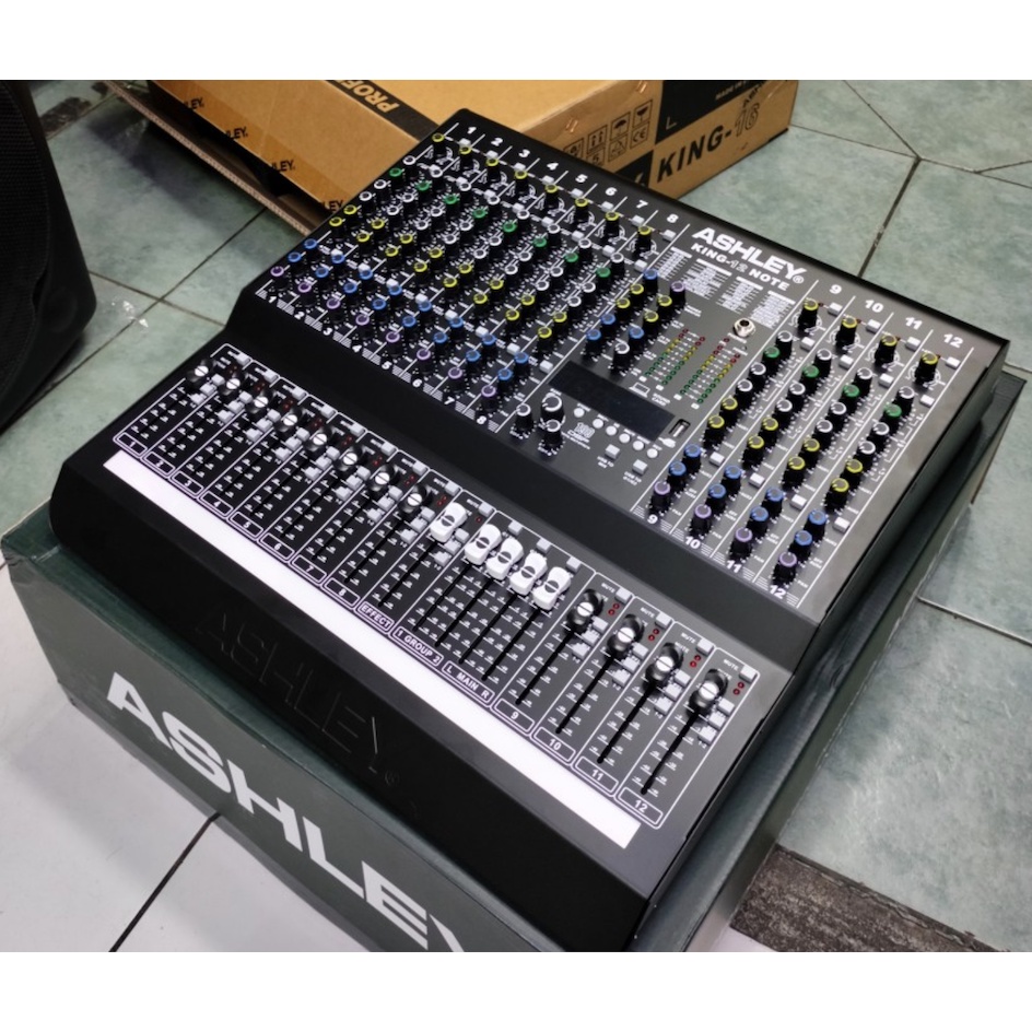 (PETI KAYU) MIXER AUDIO ASHLEY KING 12 NOTE ORIGINAL ASHLEY 12 CHANNEL TERBARU USB