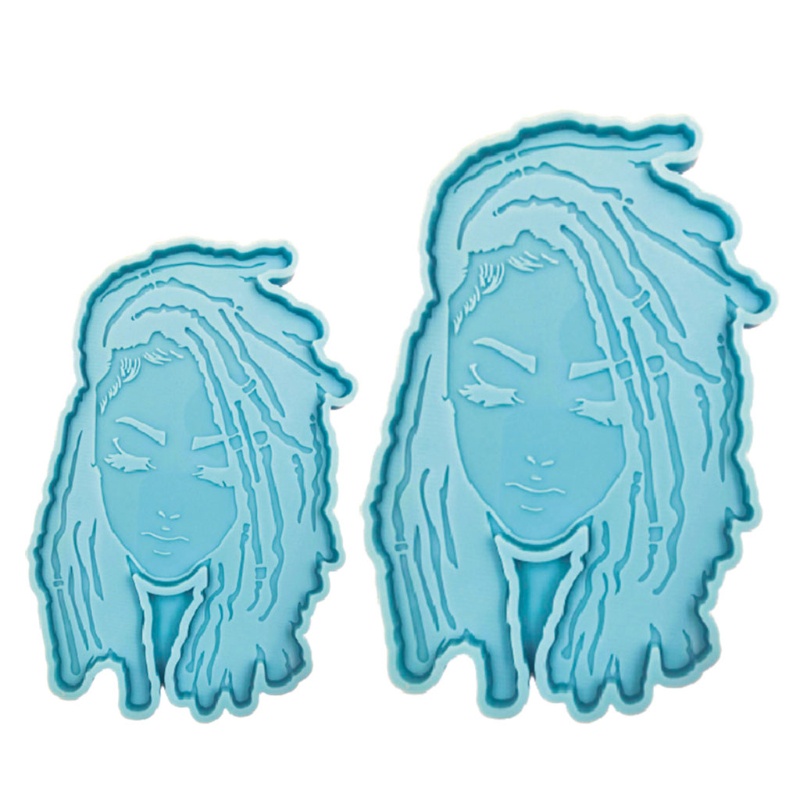 SIY  Dread Girl Silicone Mold Female Head Type Resin Mold Silicone Coaster Mold Girl  Coaster Pendant Making Mold Resin Craft