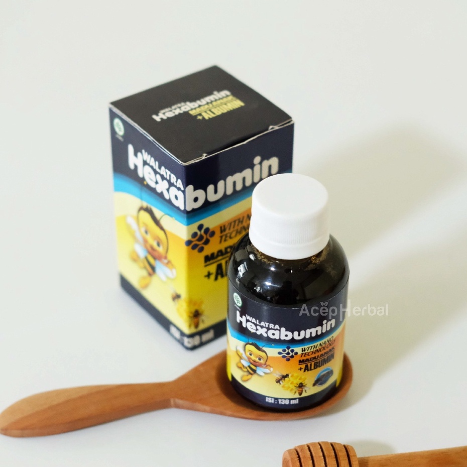 Walatra Hexabumin Multivitamin Madu Gemuk Penggemuk Badan Suplemen Penambah Nafsu Makan Anak Menaikkan BB Cerdaskan Otak &amp; Tingkatkan Daya Tahan Tubuh Isi 130 Ml Herbal Original BPOM dan Halal MUI