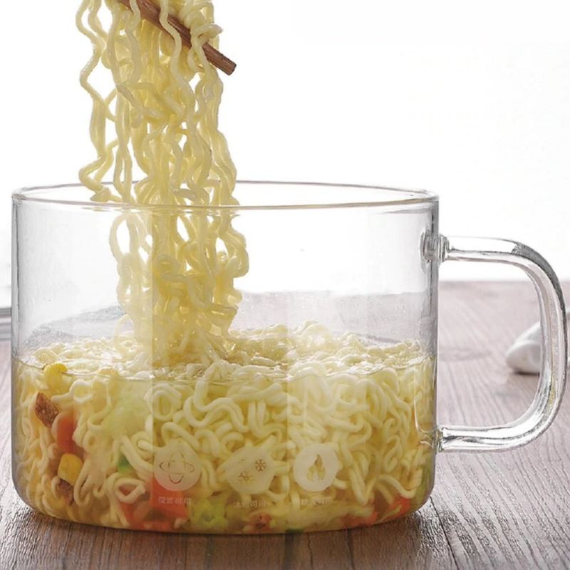 Panci Kaca Masak Sop Mie Sayur Daging Soup Kaca Tahan Panas Stewing Soup Pot Model Gagang