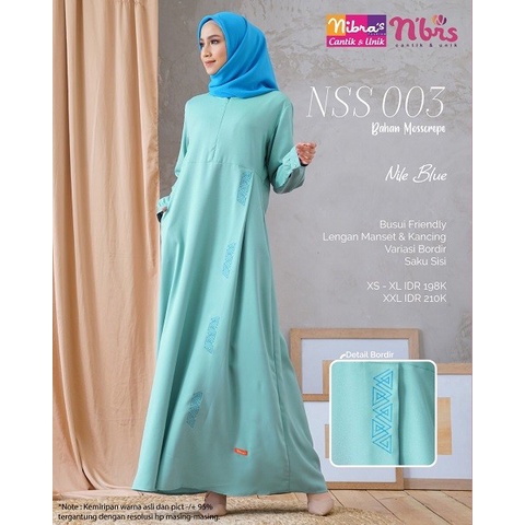 GAMIS DRESS WANITA MUSLIM NIBRAS NSS 003