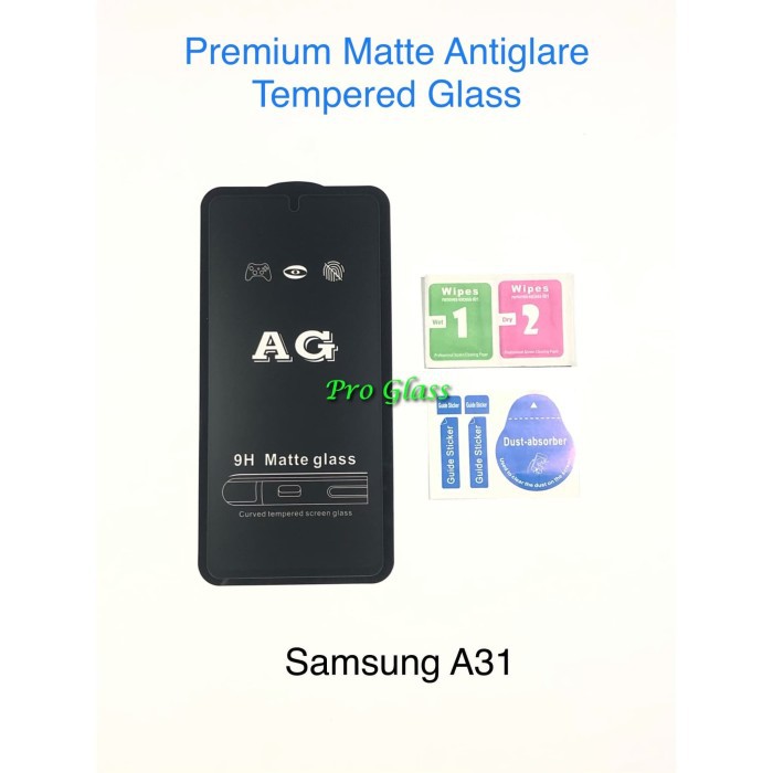 Samsung A31 FULL COVER ANTI GLARE / DOFF Premium Tempered Glass