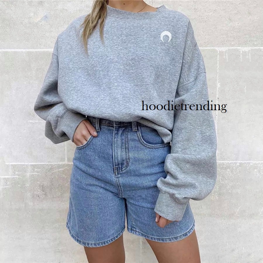 HODISO - Basic Sweater Moon Minimalist Crescent Size M-Xxl Unisex (Pria&amp;Wanita)