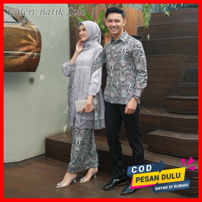 Maura Couple - Sania Ruffle Batik Couple ori Ndoro jowi DNT Garansi Termurah Shopee - BATIK MURAH