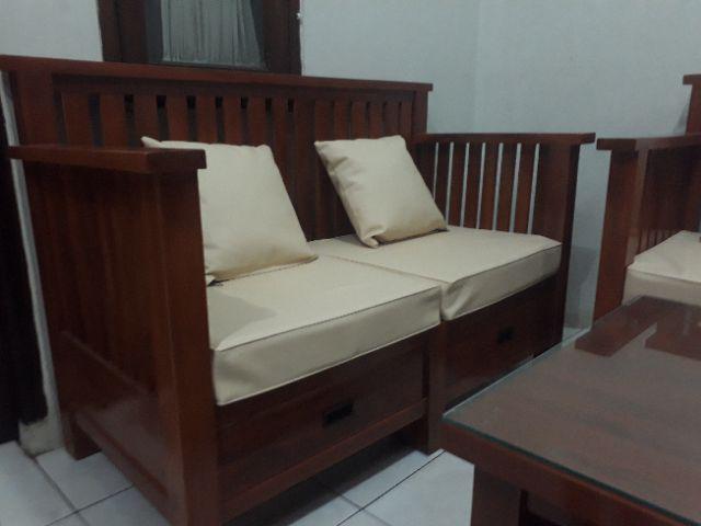 Set Kursi Tamu Minimalis Modern Kayu Jati Mebel Jepara