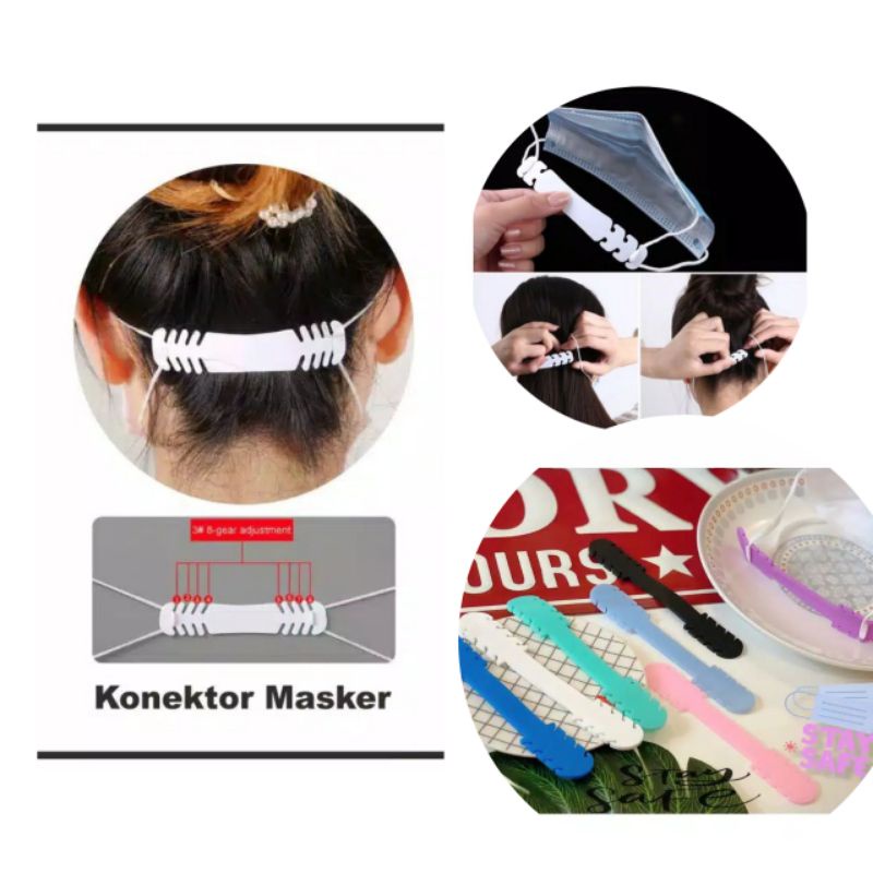 Konektor Masker / Karet Pengait tali masker silicone Lentur Tali Masker / Anti Sakit kuping