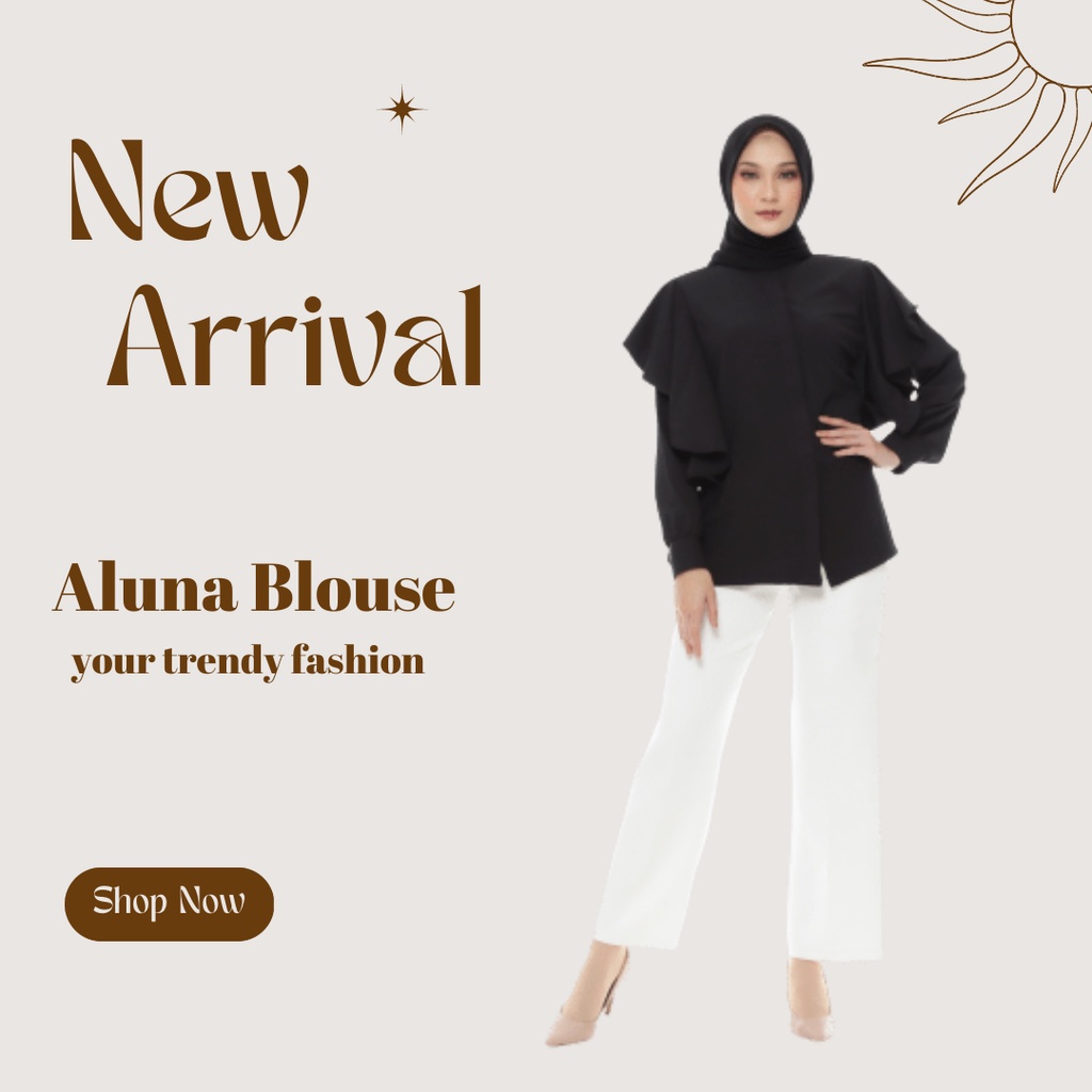 Aluna Blouse | Baju blouse muslim wanita, baju panjang muslim wanita pakaian muslim blouse wanita