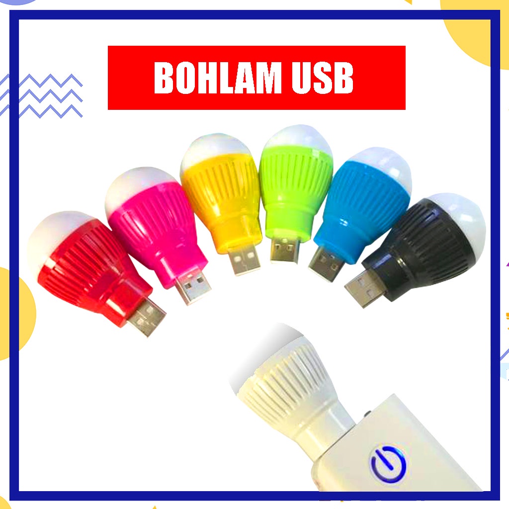 Lampu Bohlam USB 3 Watt LED BULB BALL LIGHT- Lampu LED Emergency 3W Portable - Lampu USB Bohlam LED 3watt Lampu Tidur