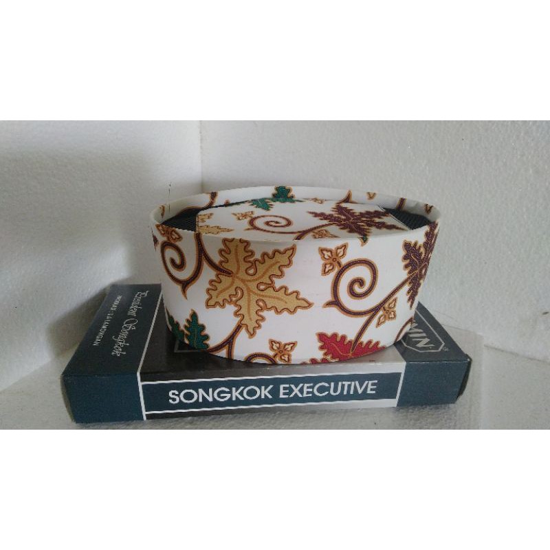 PECI KOPYAH (COD) SONGKOK batik putih kain katun NIERSONGKOK mulus jahitan super rapi