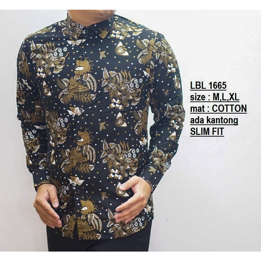 BAJU KEMEJA BATIK PRIA SLIM FIT LENGAN PENDEK KATUN HALUS LBS324