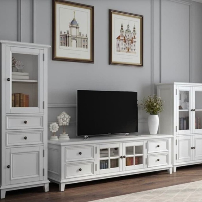 Meja Tv Bufet Minimalis Duco Putih #Rak Pajangan Bufet Nakas