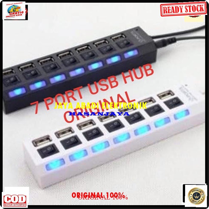 G246 USB HUB SAKLAR 7 PORT SLOT SAMBUNGAN DEVICE ALAT PENAMBAH CABANG ADA SAKLAR ON OFFNYA CABLE KONEKTOR KABEL KOMPUTER CPU LAPTOP SPEED PC ADAPTOR PENGHUBUNG BISA UNTUK SEGALA KOMPUTER BISA JUGA UNTUK SEGALA JENIS ADAPTOR HP UNTUK CAS