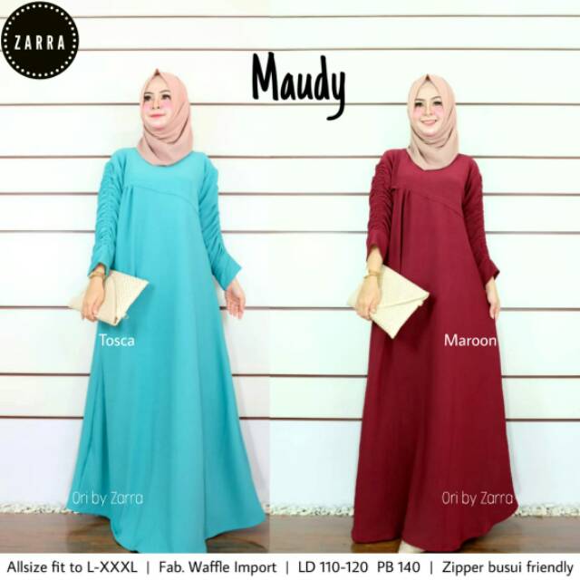 Gamis Blouse Muslim Syari Polos Maudy Original Zarra