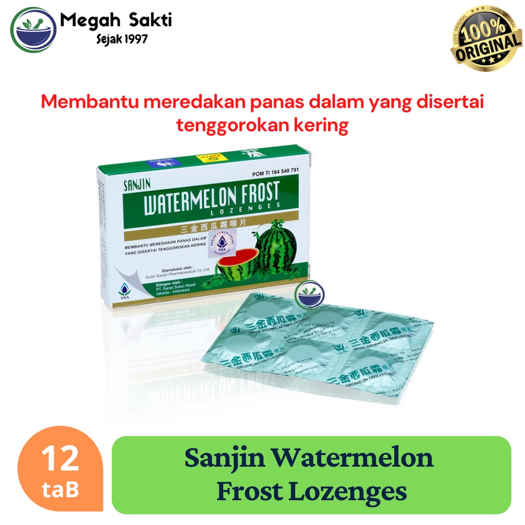 

Sanjin Watermelon Frost Lozenges - Permen pereda Sakit Tenggorokan dan Panas Dalam