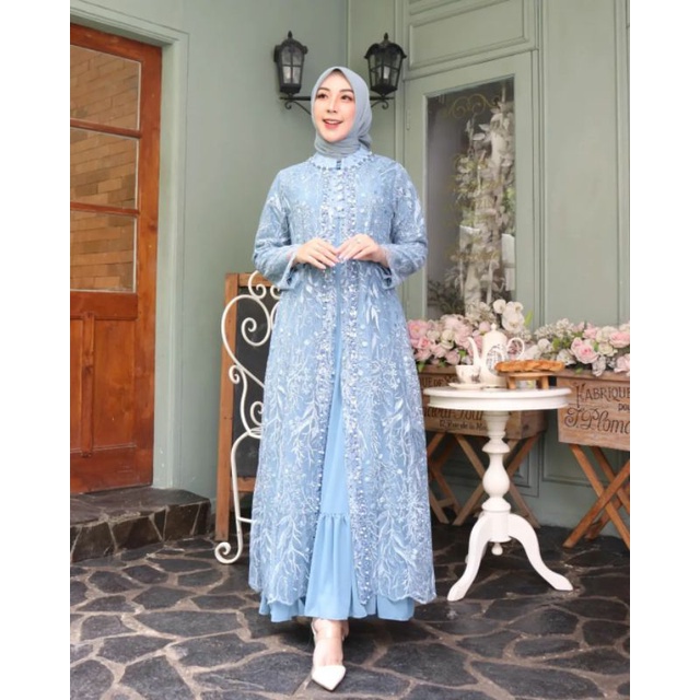 AZURA SET (Outer+inner) 2pc -Gamis Rompi Payet -Gamis Pesta-Gamis Mewah