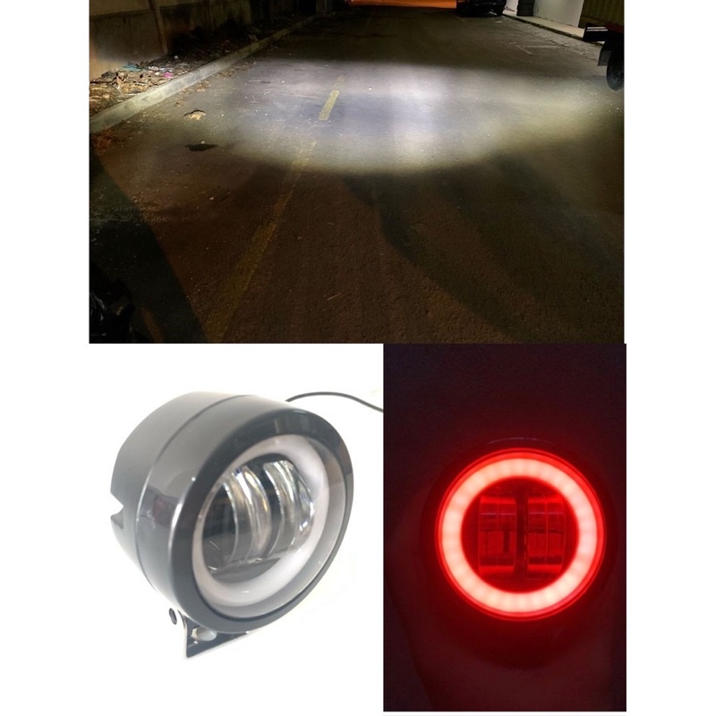 Lampu Tembak Sorot LED CWL 2 Mata Lensa 4D CREE Angel Eye Bulat Round TERMURAH DAN BERKUALITAS