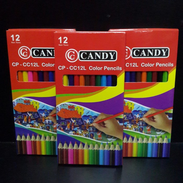

WARNAPENSIL- PENSIL WARNA CANDY PANJANG 12 WARNA -PENSIL WARNA