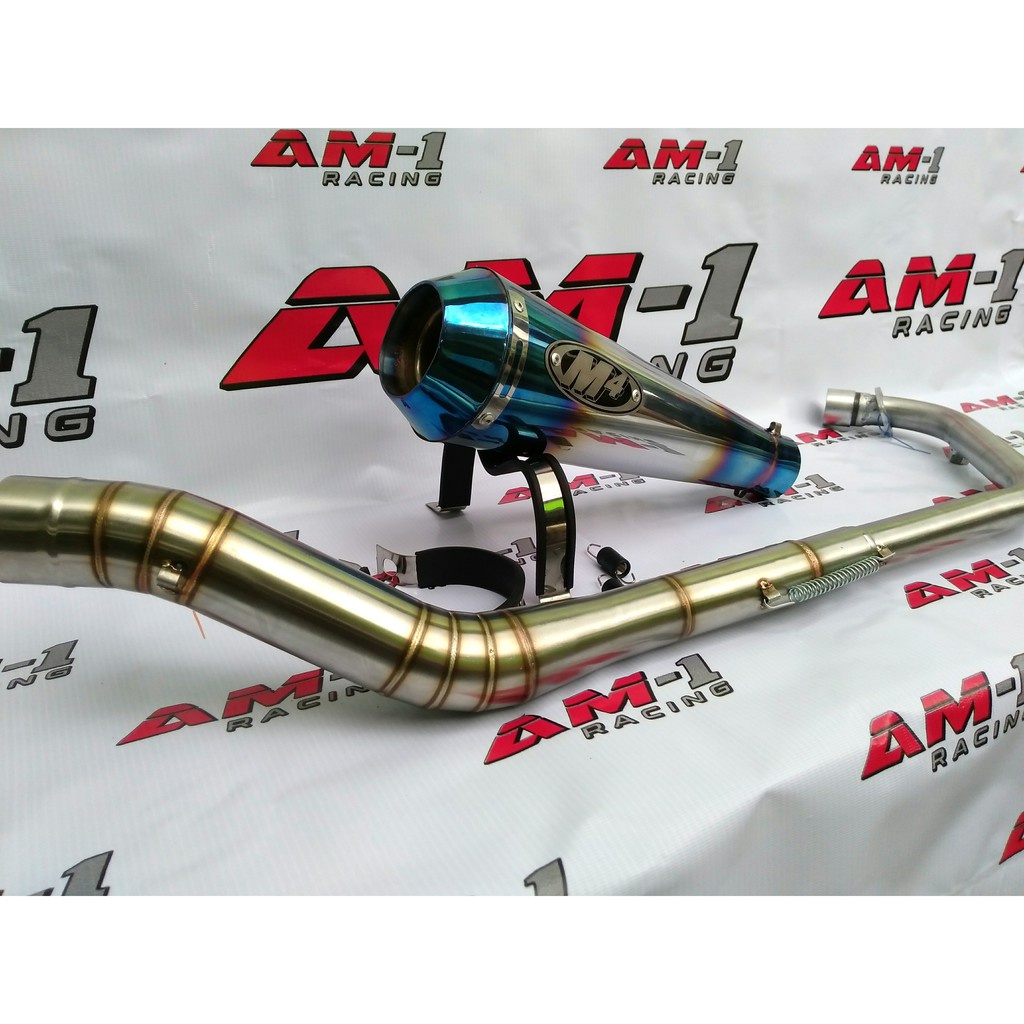 Kenalpot Knalpot Racing M4 Biru R15 VVA V2 V3 Vixion NVA NVL new old MT15 Byson Xabre 150 Satria F F