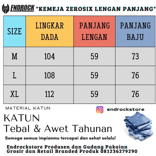 Original Kemeja pria lengan panjang Zerosix