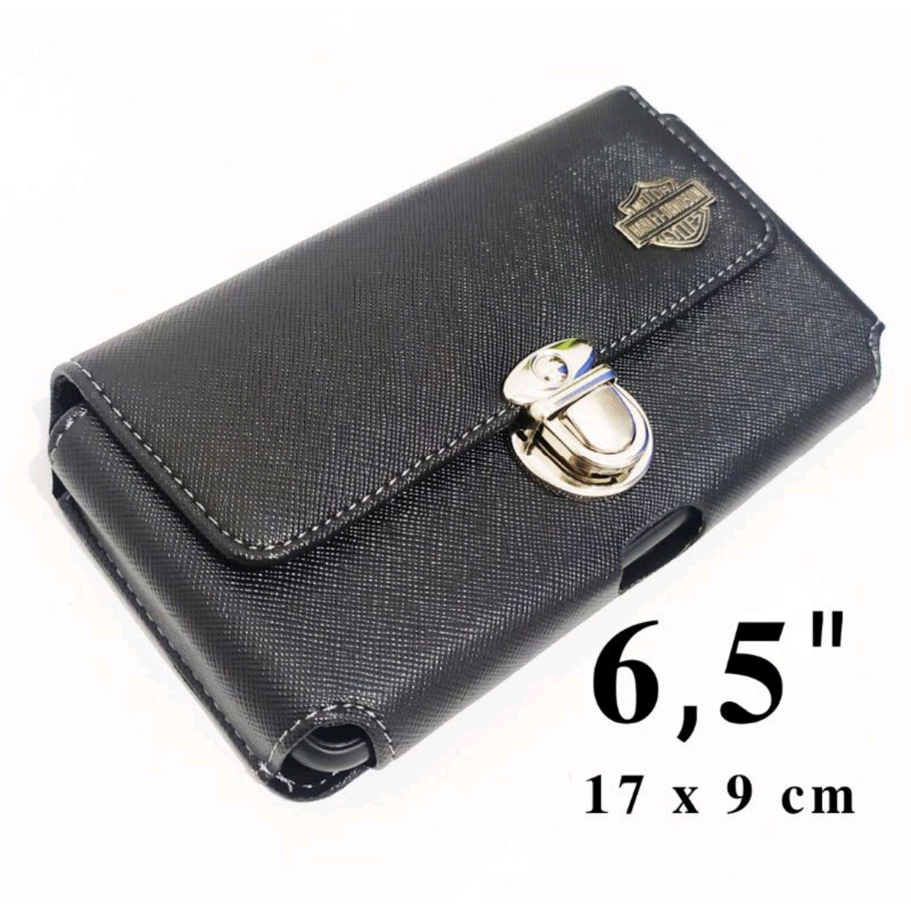 DOMPET HP PINGGANG PRIA BAHAN KULIT SINTETIS MODEL TIDUR UKURAN 6'5 INCHI / SARUNG HP PINGGANG PRIA 