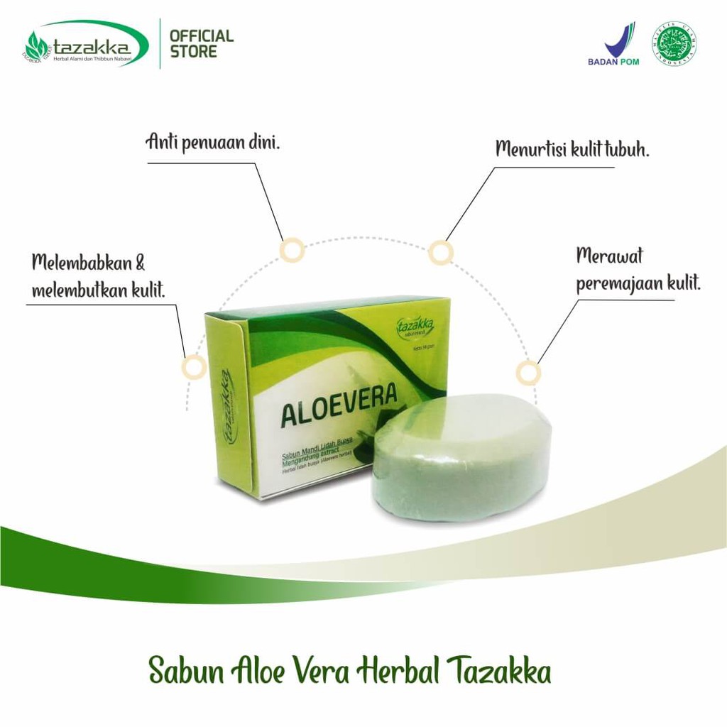 Sabun ALOEVERA Tazakka atau Sabun LIDAH BUAYA Yang dapat Membantu Meremajakan Kulit Dan Menutrisinya