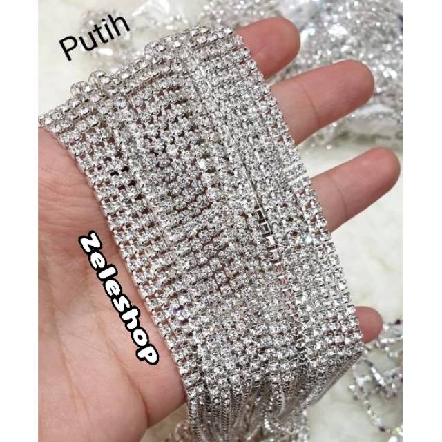 DIAMOND STRING SILVER PELANGI / RANTE DIAMOND SILVER | BAHAN DECO CASE | NAIL ART | TASBIH DIGITAL