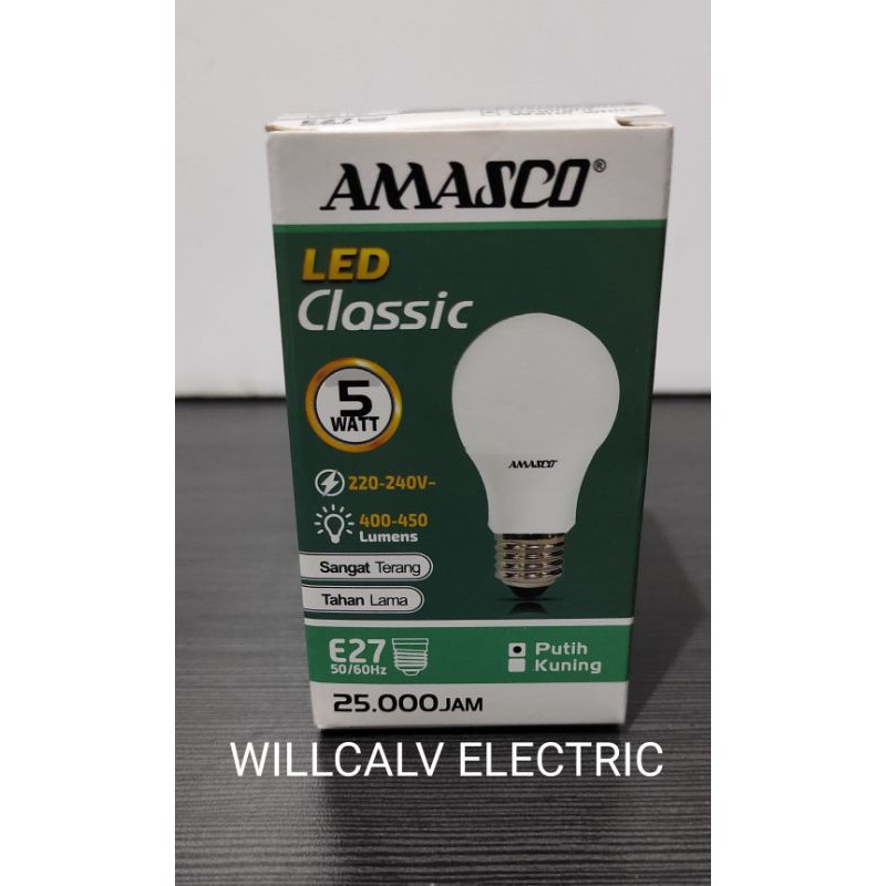 LAMPU LED AMASCO CLASSIC 5W 5WATT 5 WATT