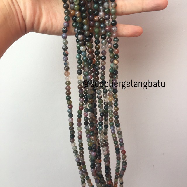 bahan indian agate 6mm natural bloodstone akik aksesoris gelang kalung aksesoris cewek cowok korea