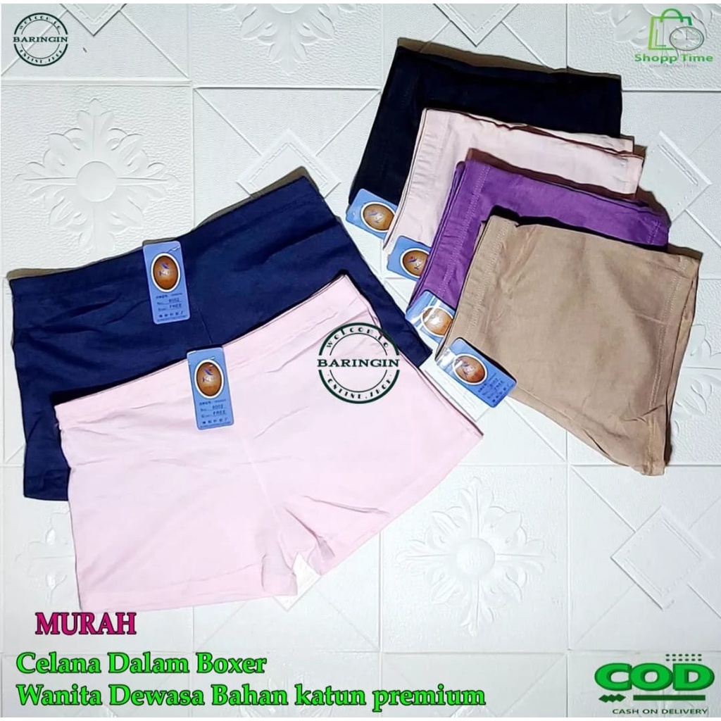 MURAH [ ISI 6 PCS ]-Boxer Wanita - Celana Dalam Wanita - Boxer Pants Wanita-Celana Short Wanita Segi Empat