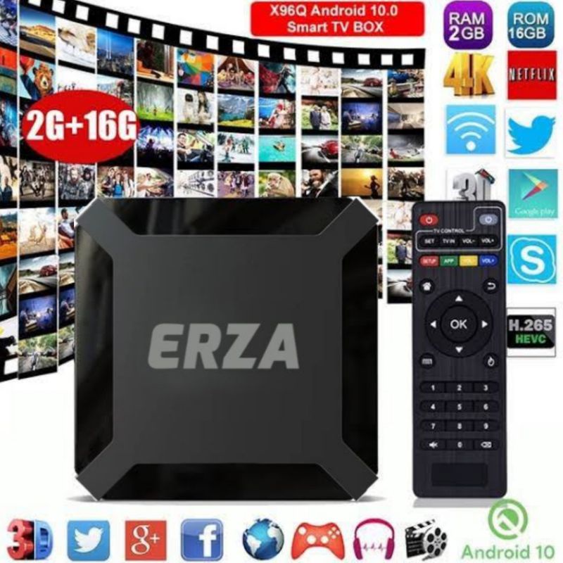 STB TV DIGITAL STB Android TV Box X96Q 4K 2/16GB terbaik tabung bergaransi android tv berkualitas J1