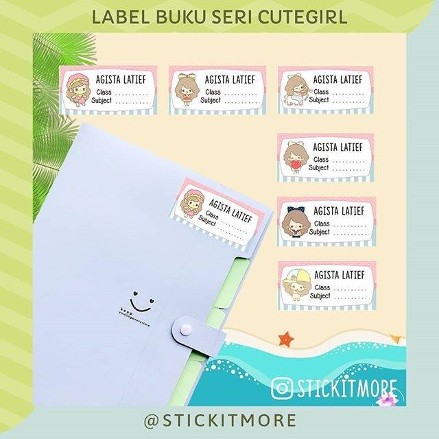 

Sticker Label Buku Cutegirl