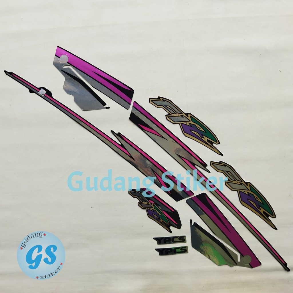 STIKER STRIPING LIS LES BODY MOTOR YAMAHA F1ZR F1ZR 1996 HITAM-UNGU