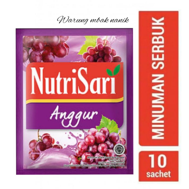 

Minuman nutrisari rasa anggur 1renceng 10sachet