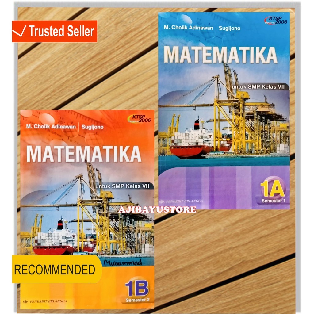 Buku Matematika SMP 1A 1B Kelas 7 V 1 SMP Semester 1 dan 2 KTSP 2006 M Cholik Adinawan Erlangga