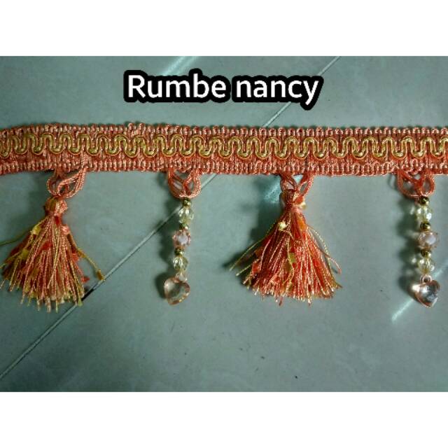 Rombe/rumbe/rumbai/poni/manik hiasan renda gorden kristal NANCY
