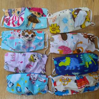  MASKER  KAIN  ANAK motif  kartun earloop masker  lucu  