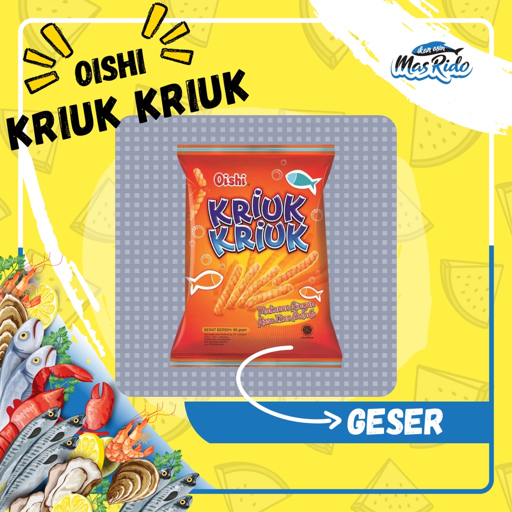 

Oishi Kriuk Kriuk Fish Cracker 65 gram Camilan Snack Ciki Rasa Balado