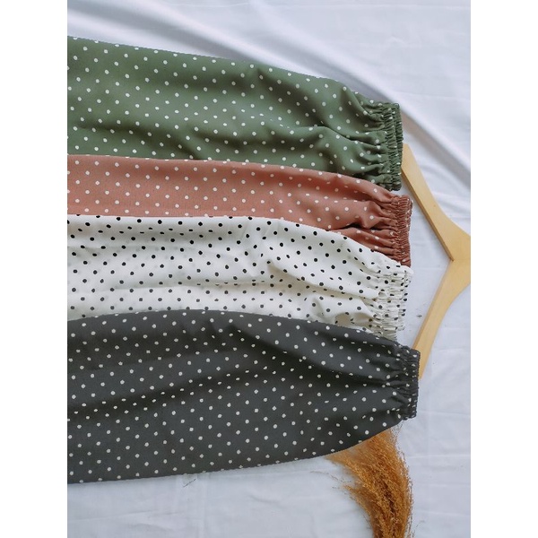 ROK PANJANG WANITA POLKADOT KANCING || Skrit Korea Kancing
