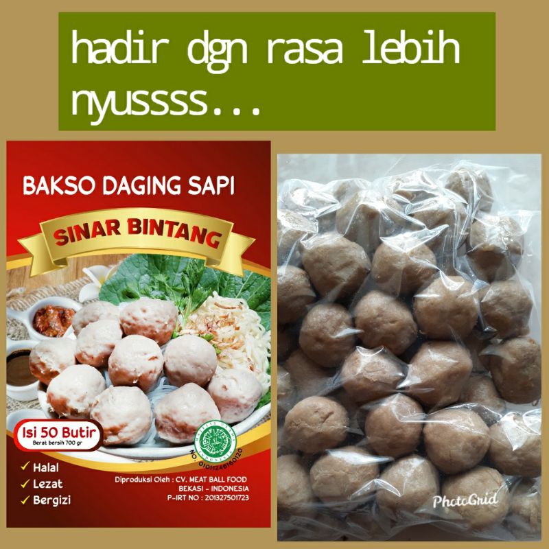 

Bakso Daging Sapi Asli Sinar Bintang 700 gr Murah