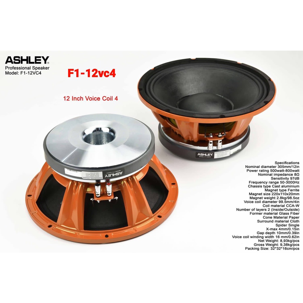 speaker component ashley F112VC4 / F1 12VC4 F1 12 VC4 12inch