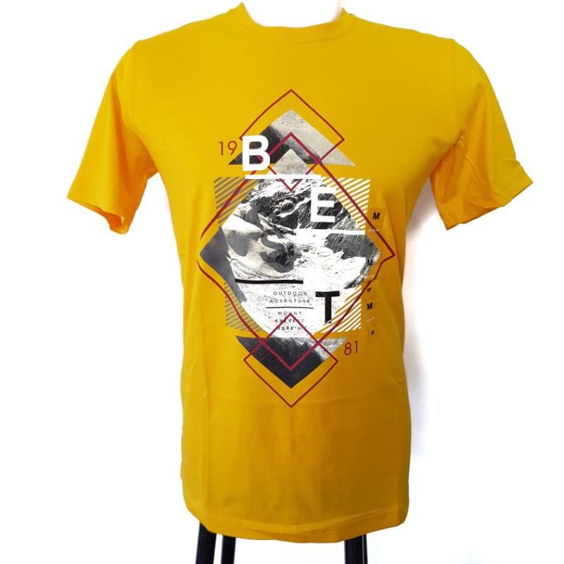 COUNTRY FIESTA ORIGINAL - Kaos Oblong Pria Lengan Pendek Warna Kuning (CF)