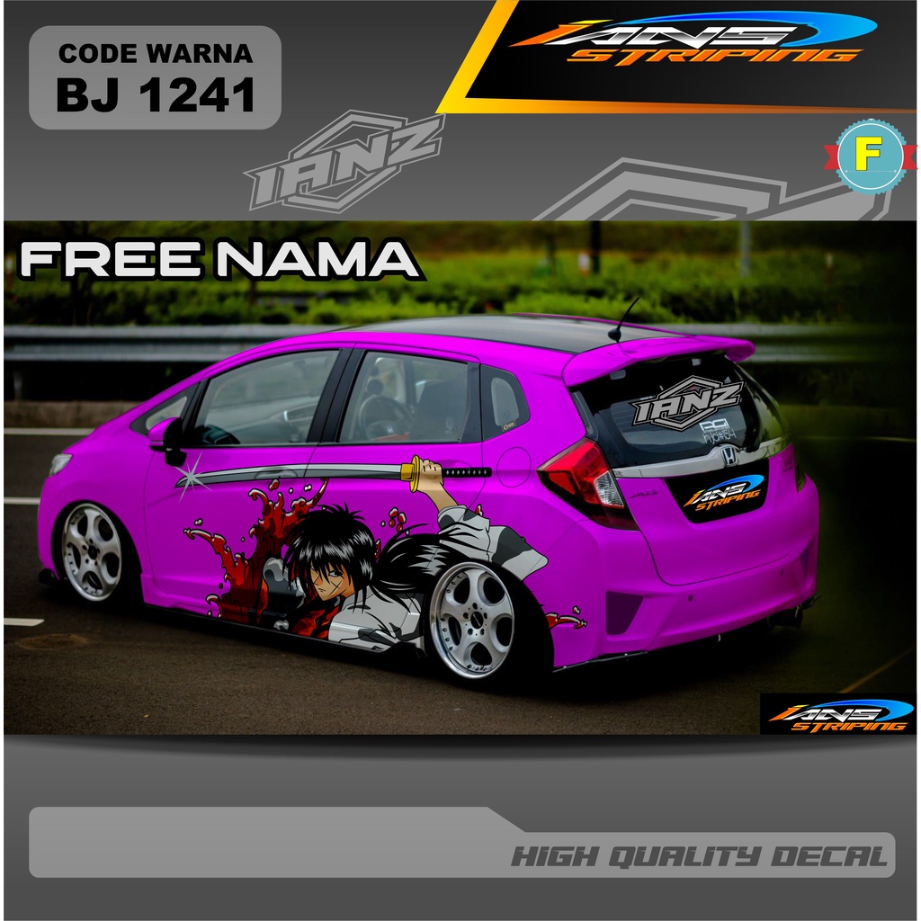 DECAL STIKER MOBIL HONDA JAZZ JESS / VARIASI DECAL STIKER HONDA BRIO AGYA AYLA TERMURAH / STIKER DECAL MOBIL TERBARU